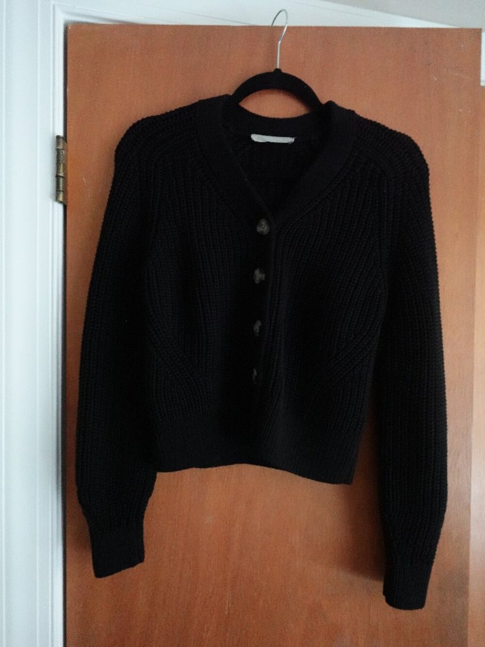 Everlane The Texture Cotton Cardigan in Black - Size XS
